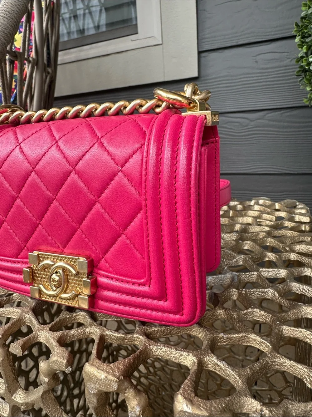 Mini Chanel Boy Bag Pink